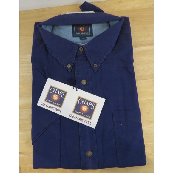 Chaps Ralph Lauren Shirt Men's XL Blue  Preppy American Academia NWT Button Down - Picture 1 of 4